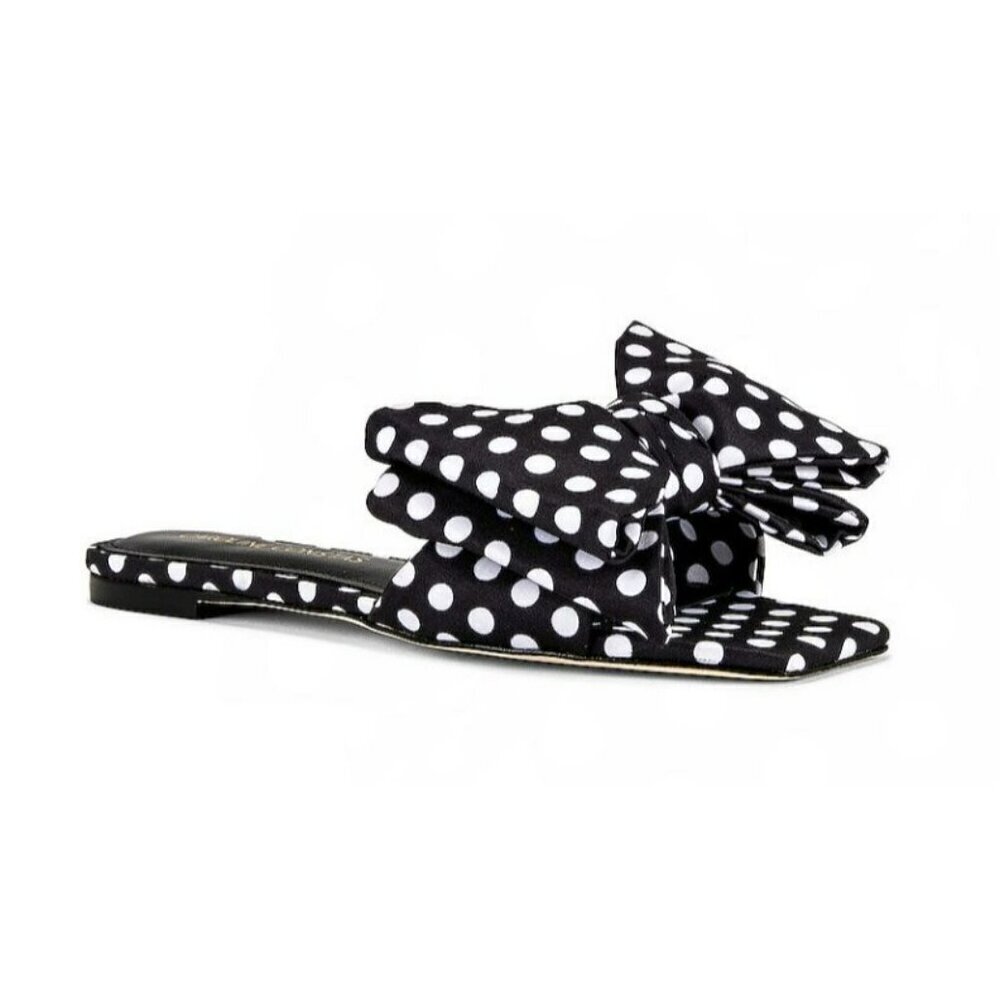Revolve Caroline Constas Diana Polka Dot Bow Sandal Size 36 US 6 NEW